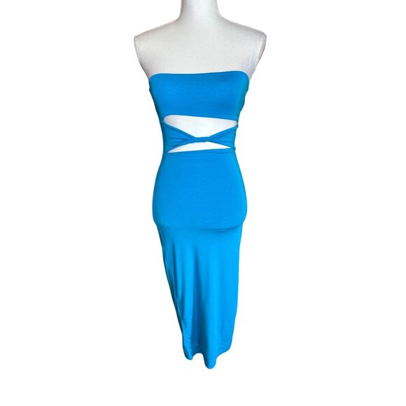 SER.O.YA Bristol Midi Dress in Turquoise X-Small New Womens Cut out Stretchy - Picture 4 of 14